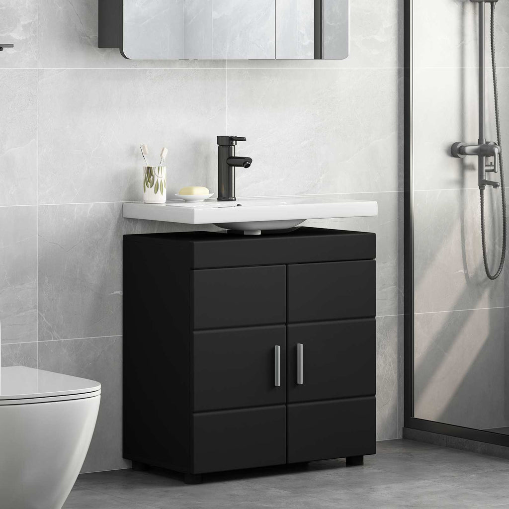Badezimmerschrank-Set TULUM Schwarz 60 x 34 x 63 cm