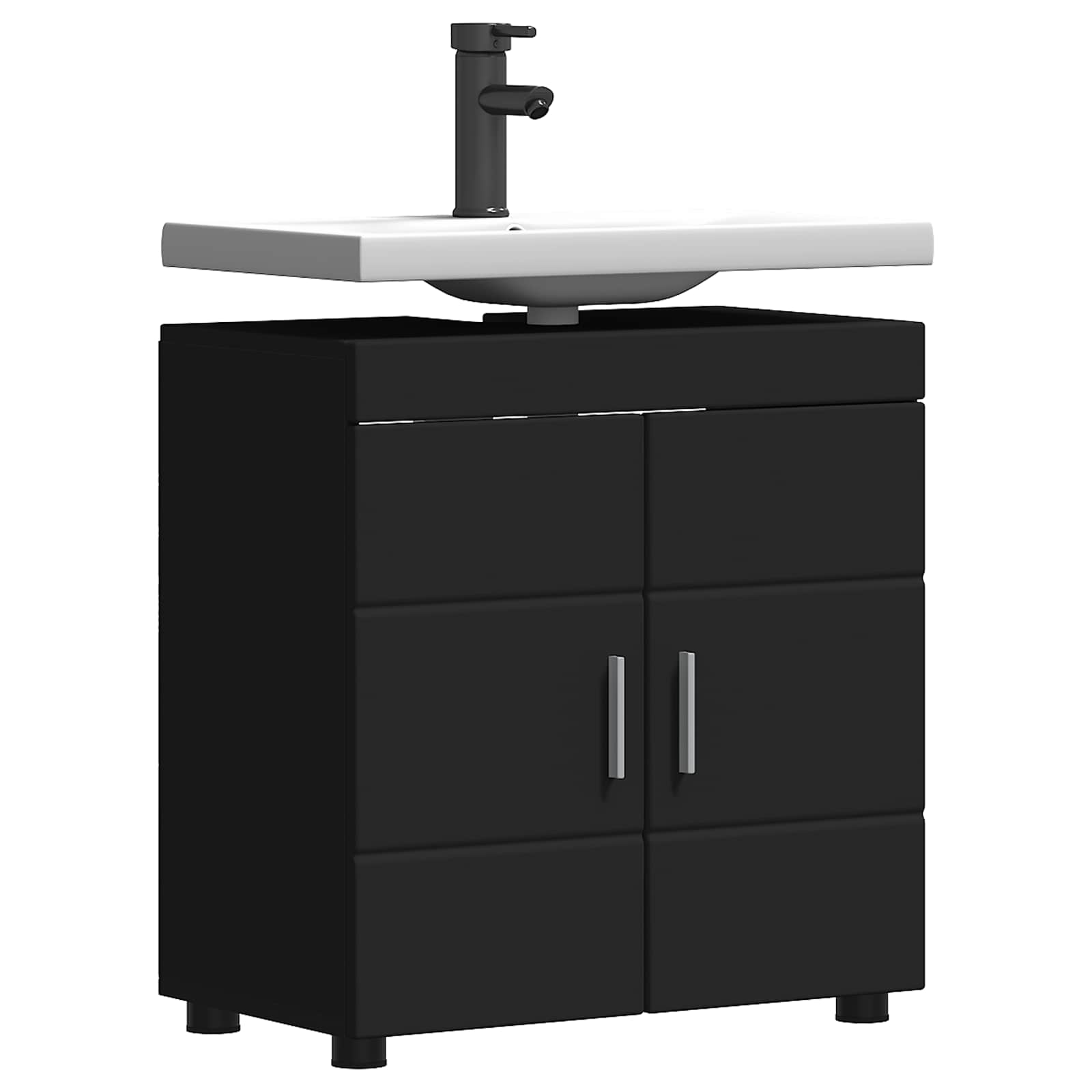 Badezimmerschrank-Set TULUM Schwarz 60 x 34 x 63 cm