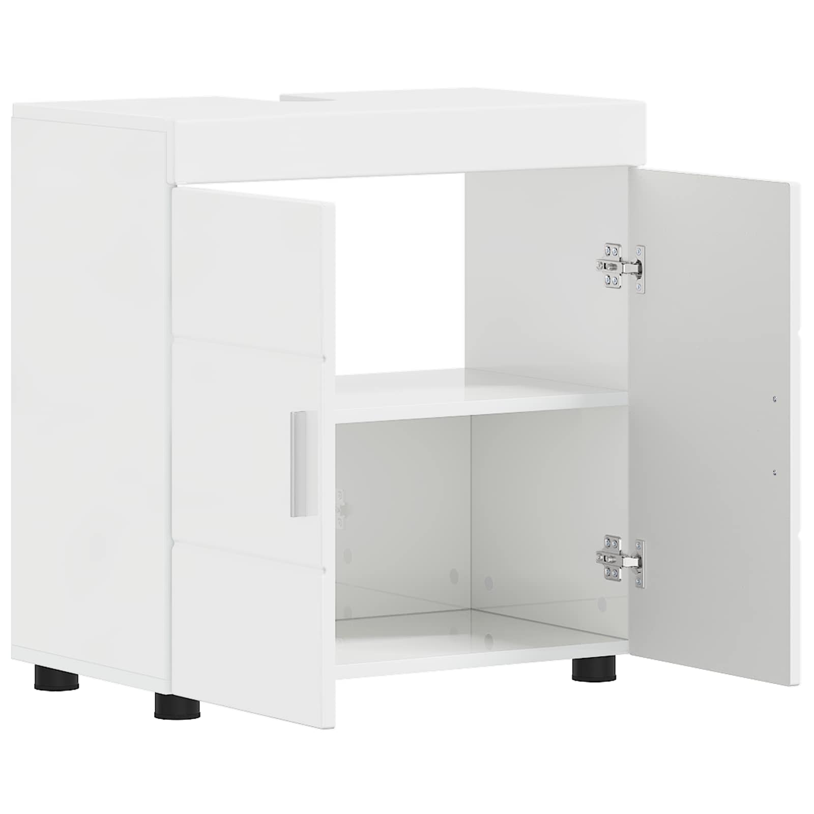 Badezimmerschrank-Set TULUM Hochglanz Weiß 60 x 34 x 63 cm