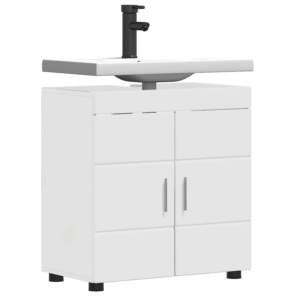 Badezimmerschrank-Set TULUM Hochglanz Weiß 60 x 34 x 63 cm