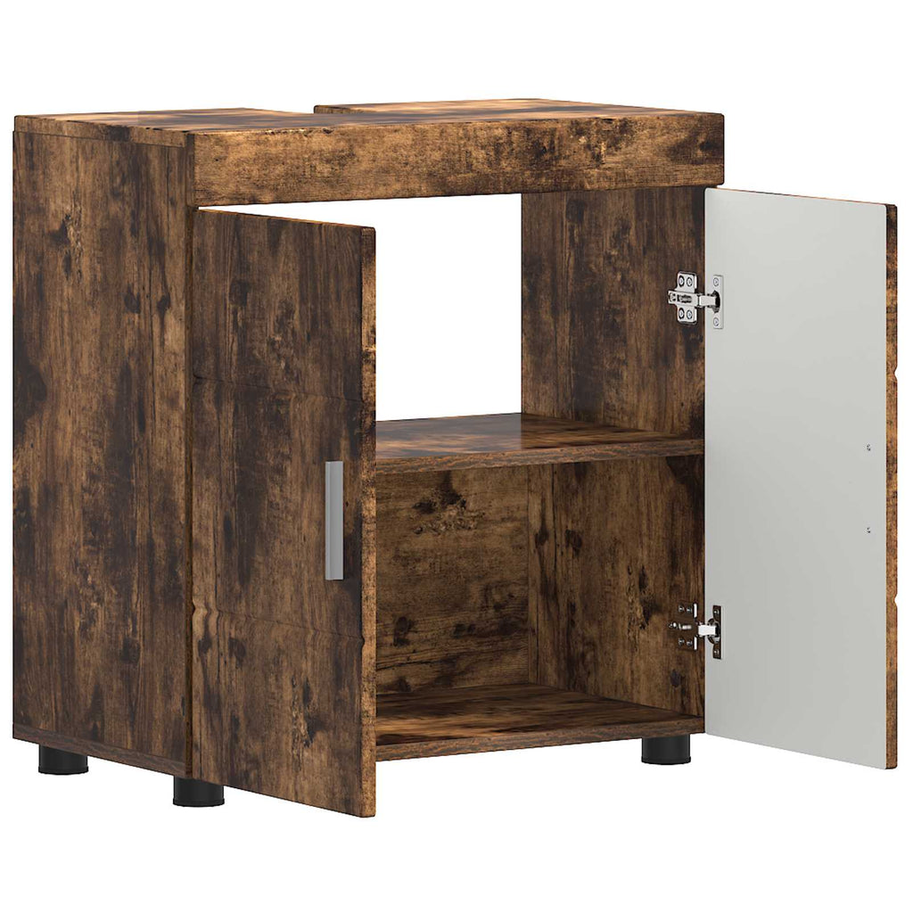 Badezimmerschrank-Set TULUM Geräucherte Eiche 60 x 34 x 63 cm