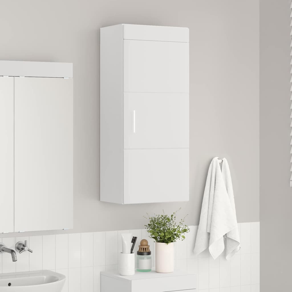 Badezimmer-Wandschrank mit Regal TULUM Weiß 37 x 24,5 x 86 cm