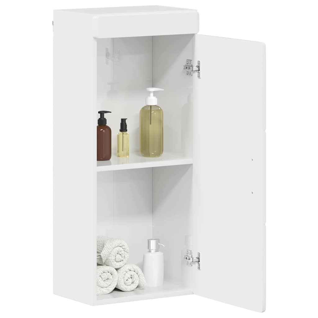 Badezimmer-Wandschrank TULUM Hochglanz Weiß 37 x 24,5 x 86 cm