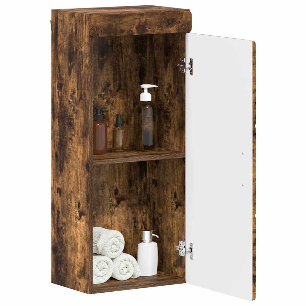 Badezimmer-Wandschrank TULUM Geräucherte Eiche Holzwerkstoff