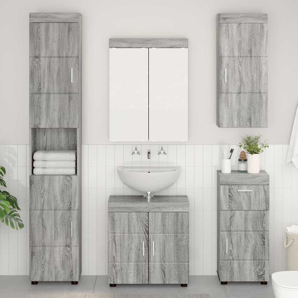Badezimmer-Wandschrank TULUM Graues Sonoma 37 x 24,5 x 86 cm
