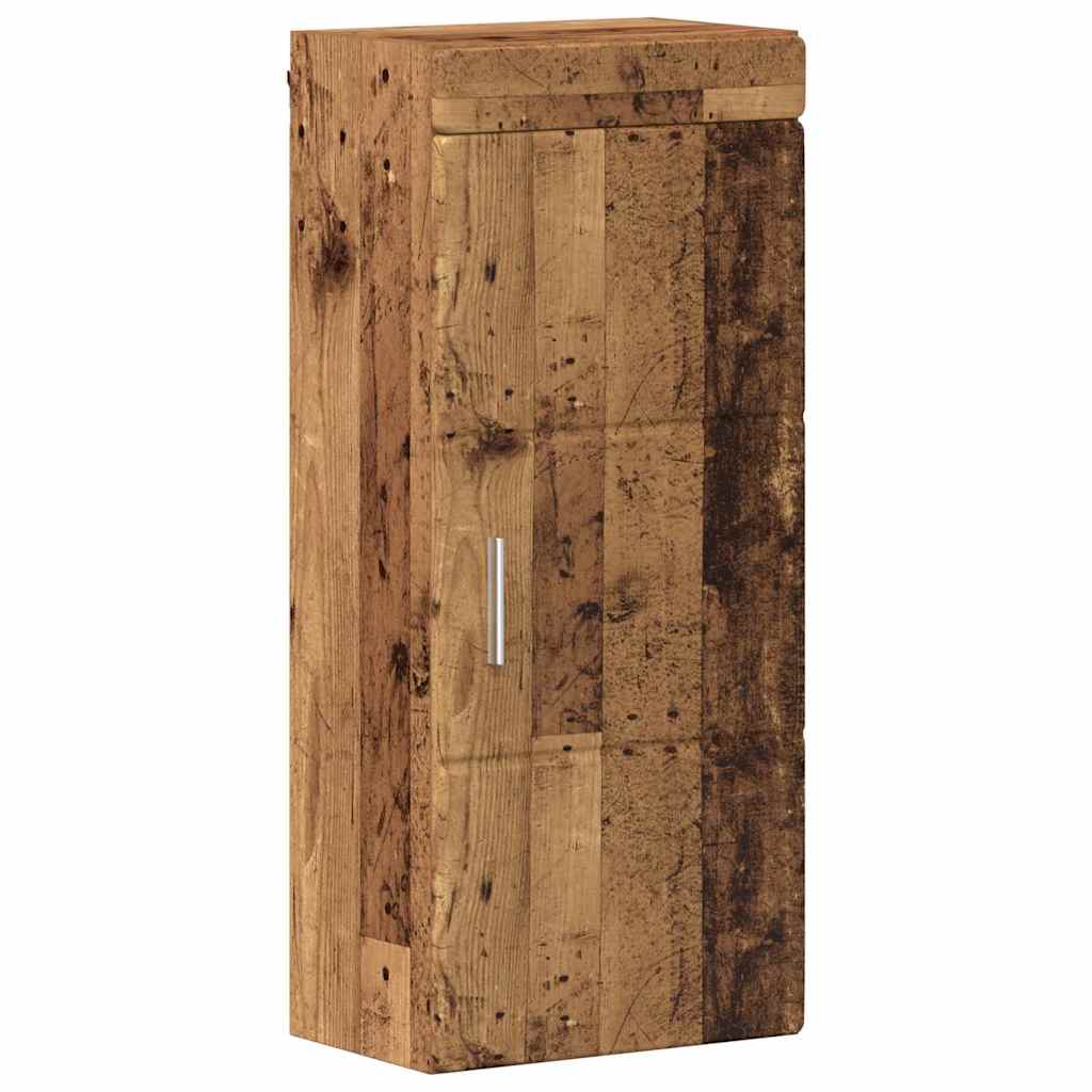 Badezimmer-Wandschrank mit Tür TULUM Altholz 37 x 24,5 x 86 cm