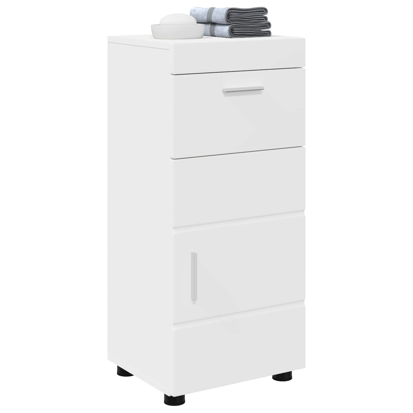 Badezimmerschrank-Set mit Speicher TULUM Weiß 37 x 31,5 x 82 cm