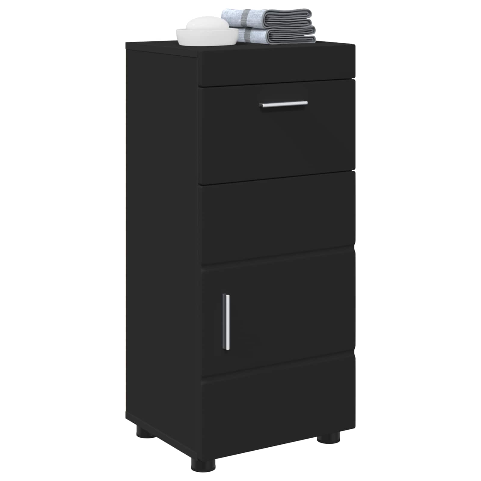 Badezimmerschrank-Set TULUM Schwarz 37 x 31,5 x 82 cm