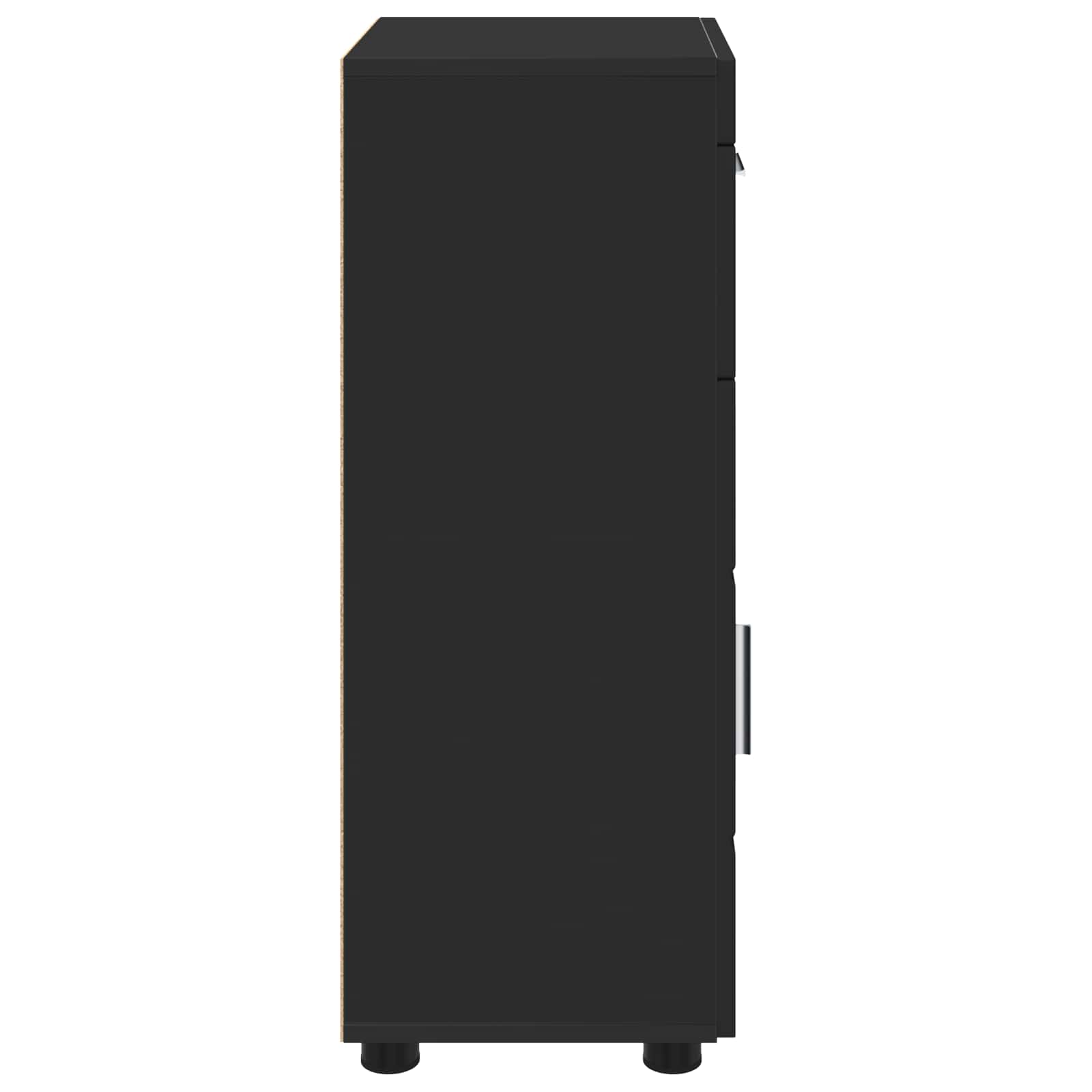 Badezimmerschrank-Set TULUM Schwarz 37 x 31,5 x 82 cm