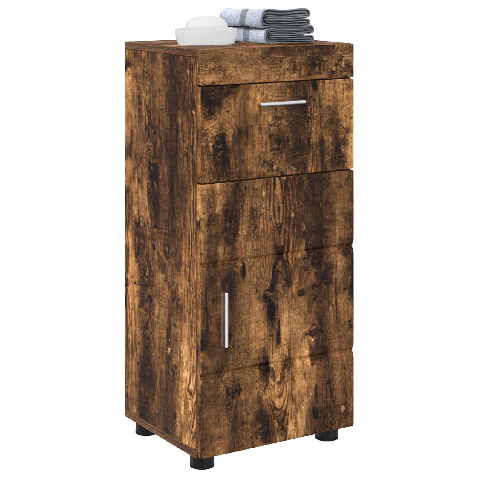 Badezimmerschrank-Set TULUM Geräucherte Eiche 37 x 31,5 x 82 cm