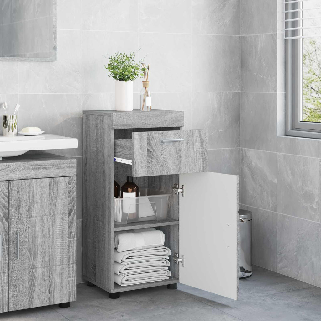 Badezimmerschrank-Set TULUM Graues Sonoma 37 x 31,5 x 82 cm