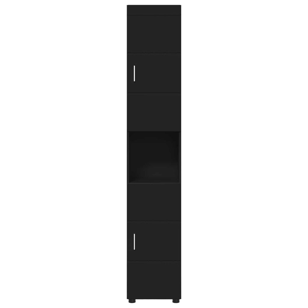 Badezimmerschrank-Set TULUM Schwarz 37 x 31,5 x 203 cm