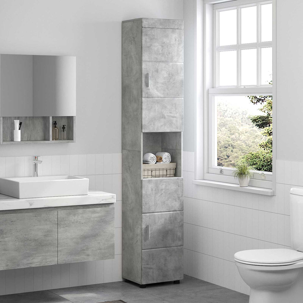 Badezimmerschrank-Set TULUM Beton Grau 37 x 31,5 x 203 cm