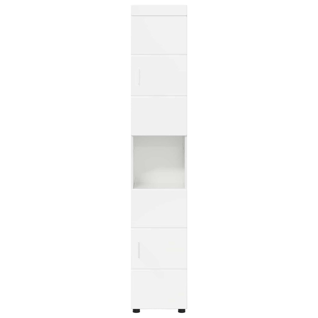 Badezimmerschrank-Set TULUM Hochglanz Weiß 37 x 31,5 x 203 cm