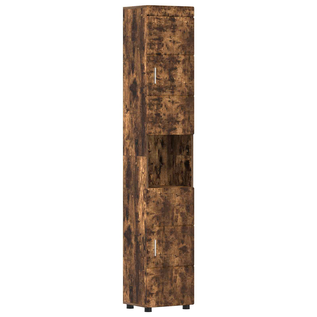 Badezimmerschrank-Set TULUM Geräucherte Eiche Holzwerkstoff