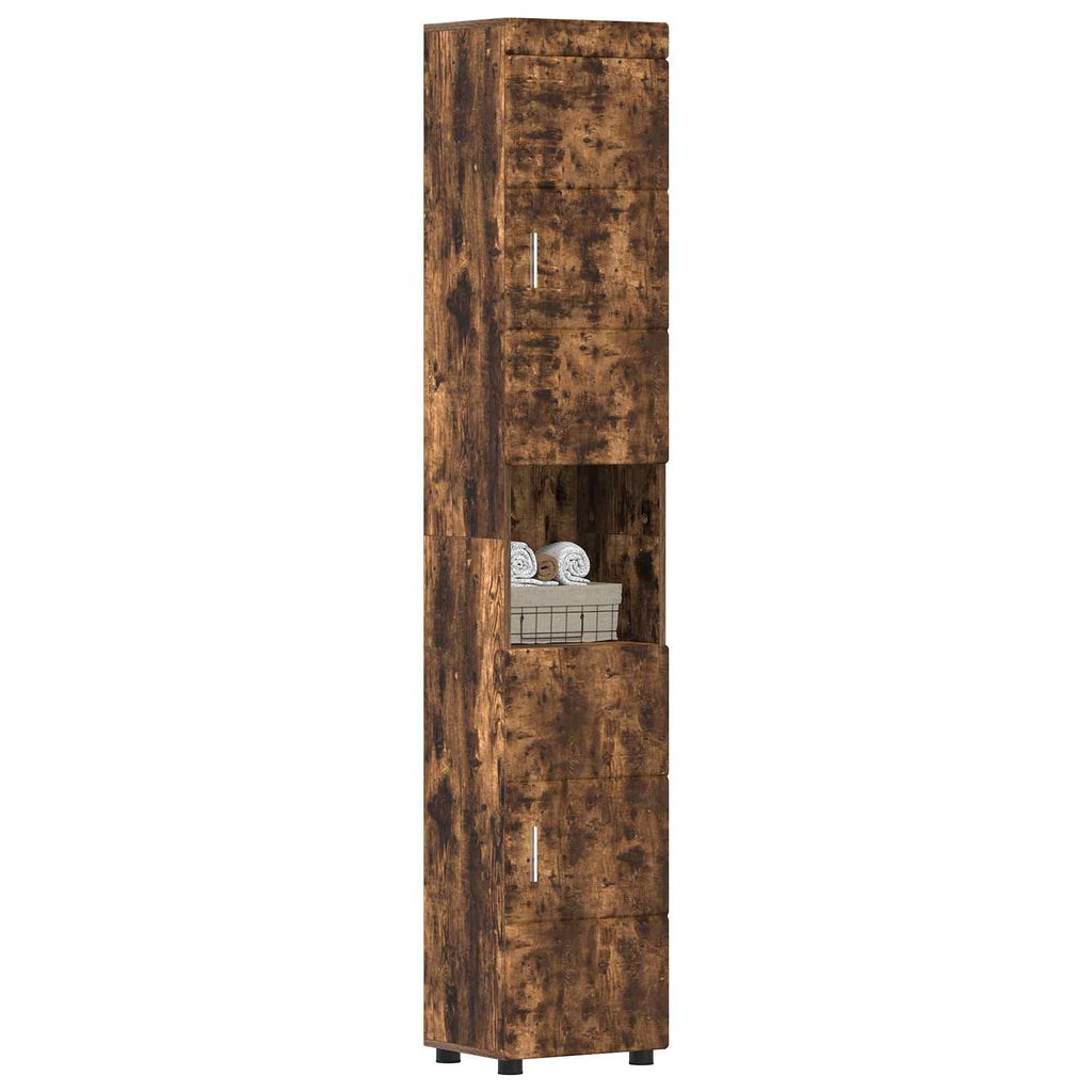 Badezimmerschrank-Set TULUM Geräucherte Eiche Holzwerkstoff