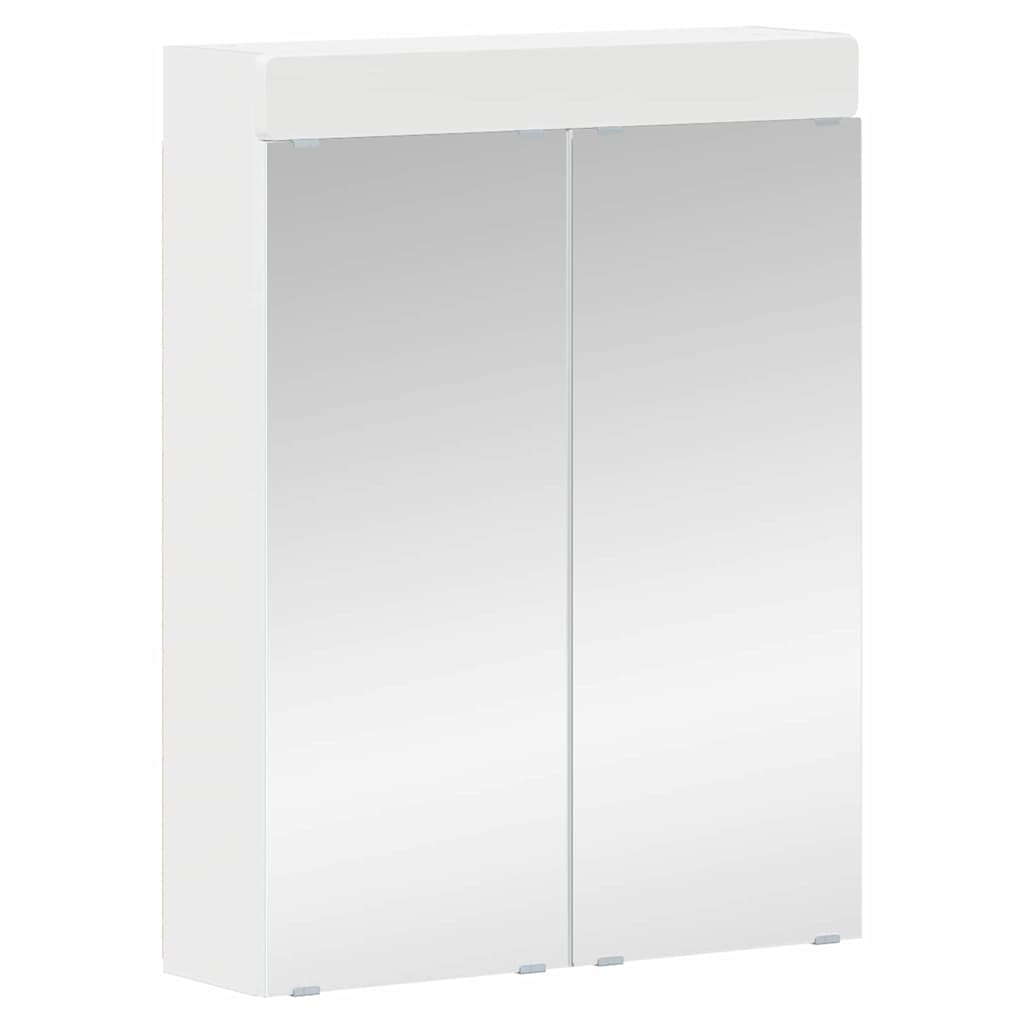 Badezimmerspiegelschrank mit Regal TULUM Weiß 60 x 16,5 x 78 cm