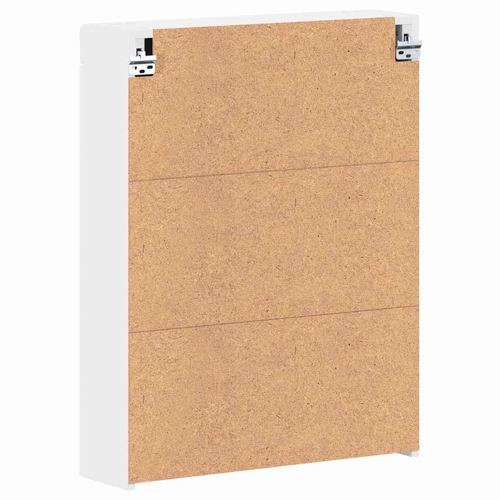 Badezimmerspiegelschrank mit Regal TULUM Weiß 60 x 16,5 x 78 cm