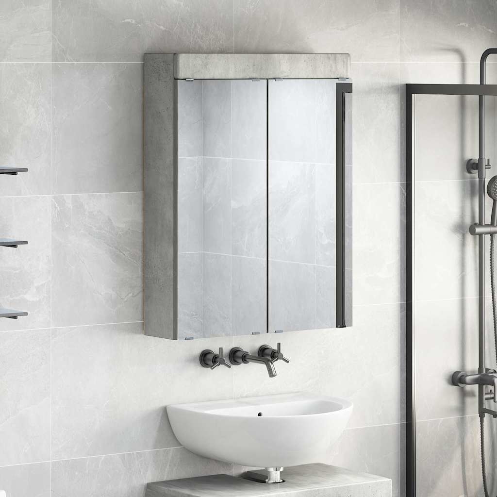 Badezimmerspiegelschrank TULUM Beton Grau 60 x 16,5 x 78 cm