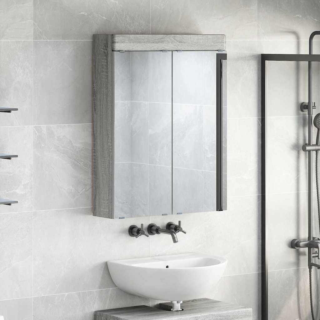 Badezimmerspiegelschrank TULUM Graues Sonoma 60 x 16,5 x 78 cm