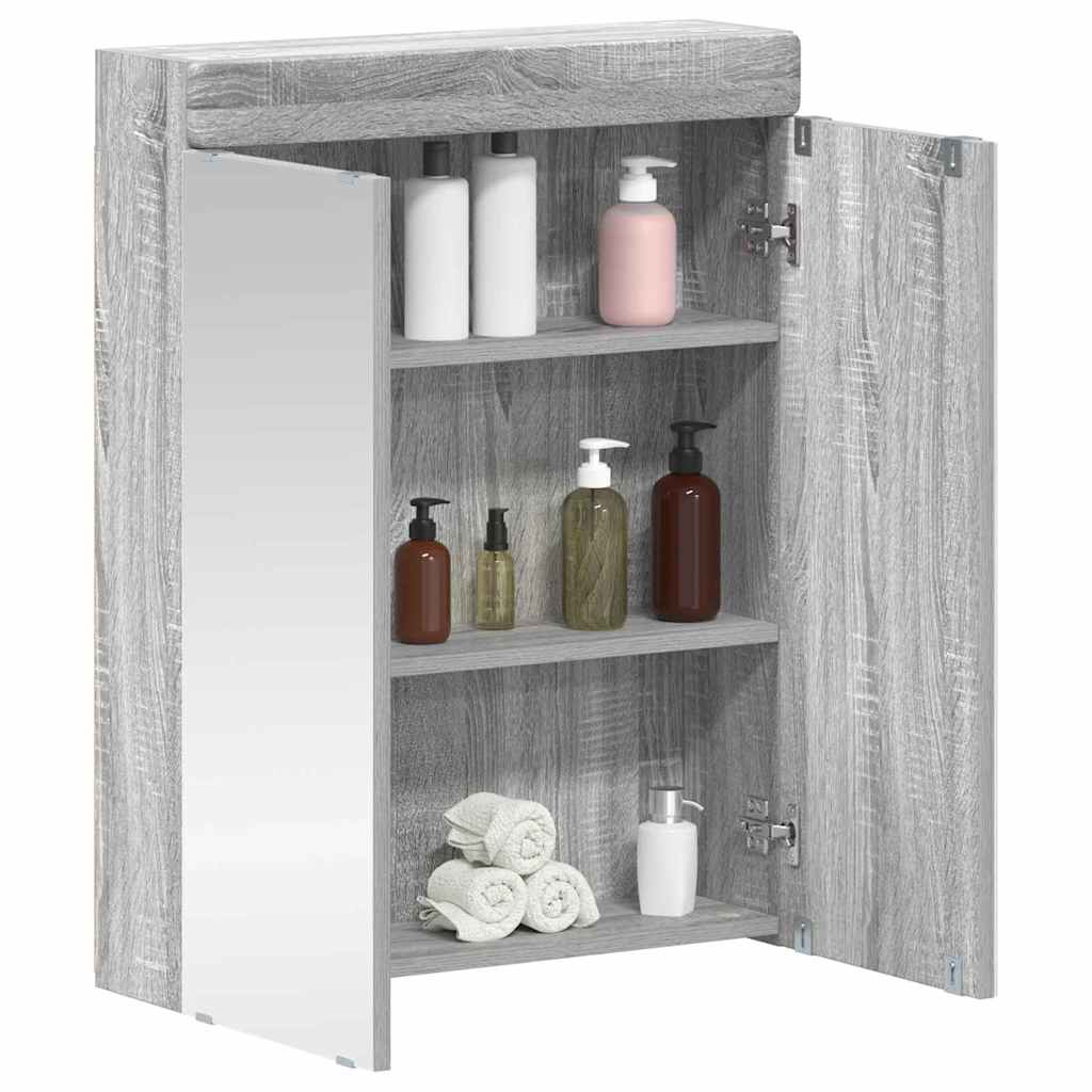 Badezimmerspiegelschrank TULUM Graues Sonoma 60 x 16,5 x 78 cm