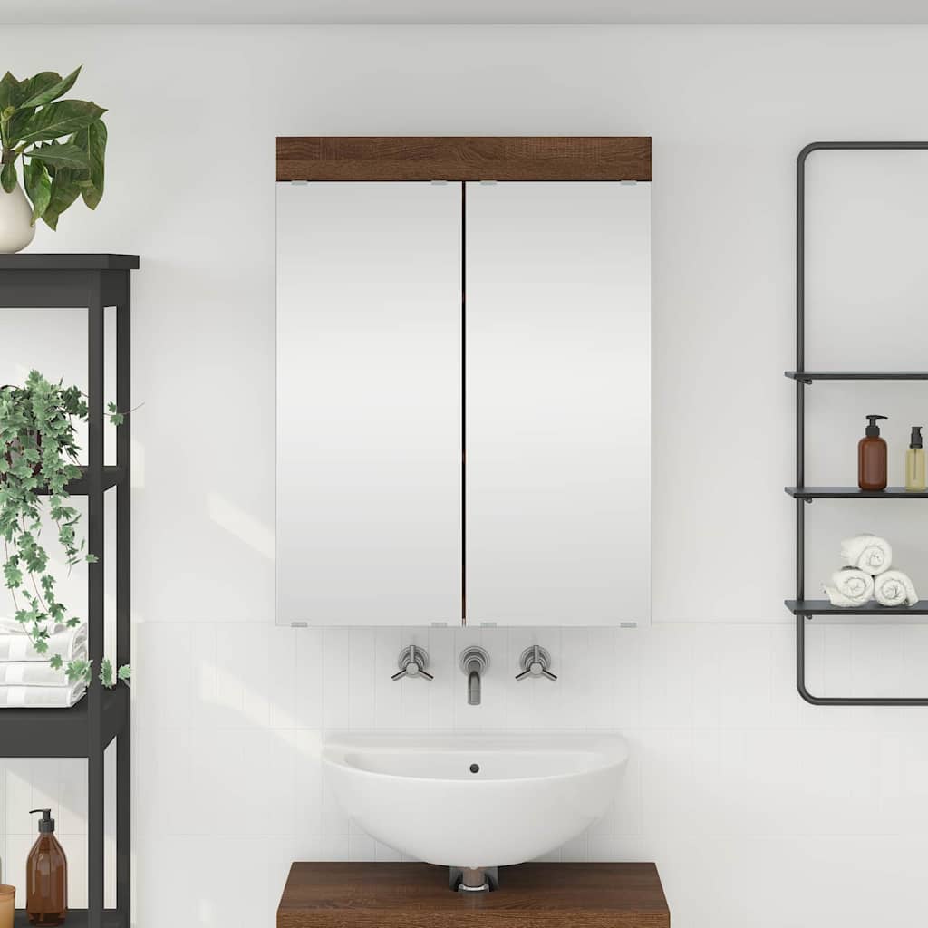 Badezimmerspiegelschrank TULUM Braun Eichen-Optik Holzwerkstoff