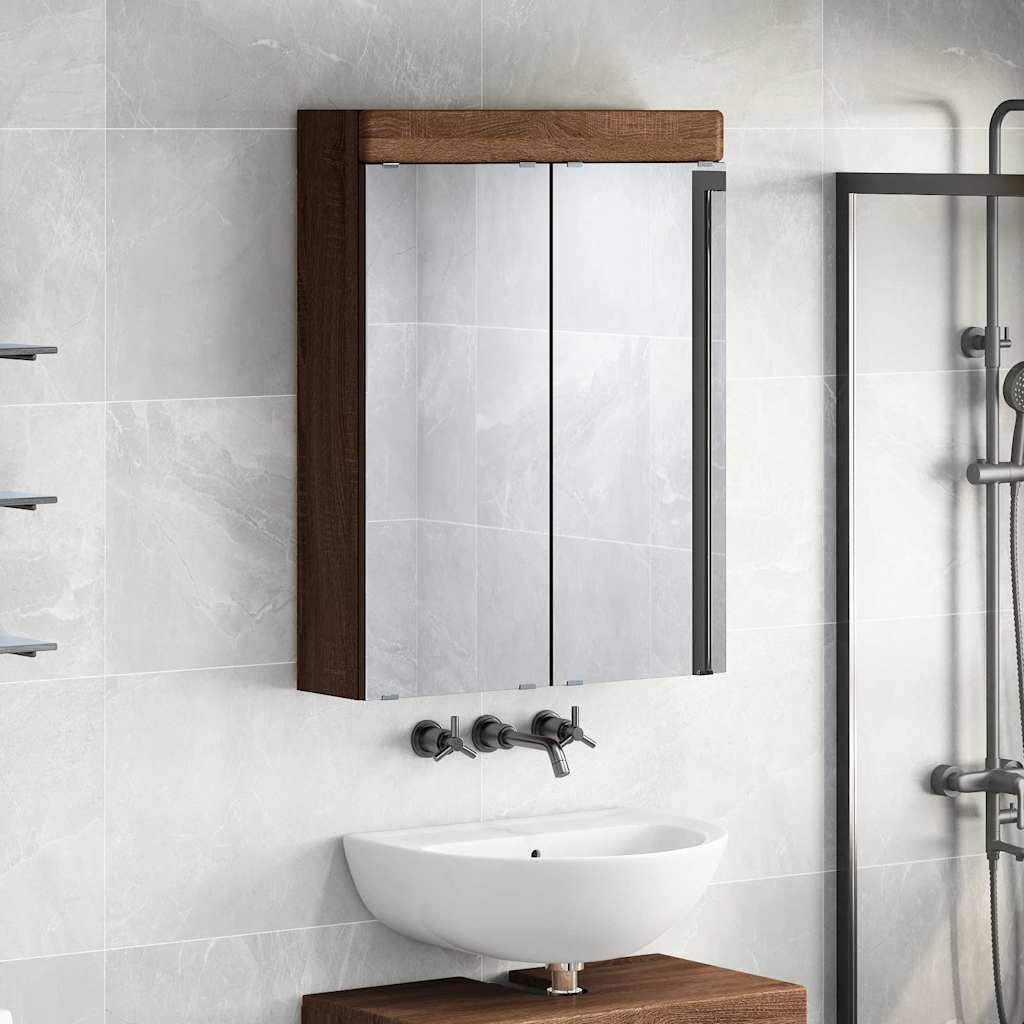 Badezimmerspiegelschrank TULUM Braun Eichen-Optik Holzwerkstoff