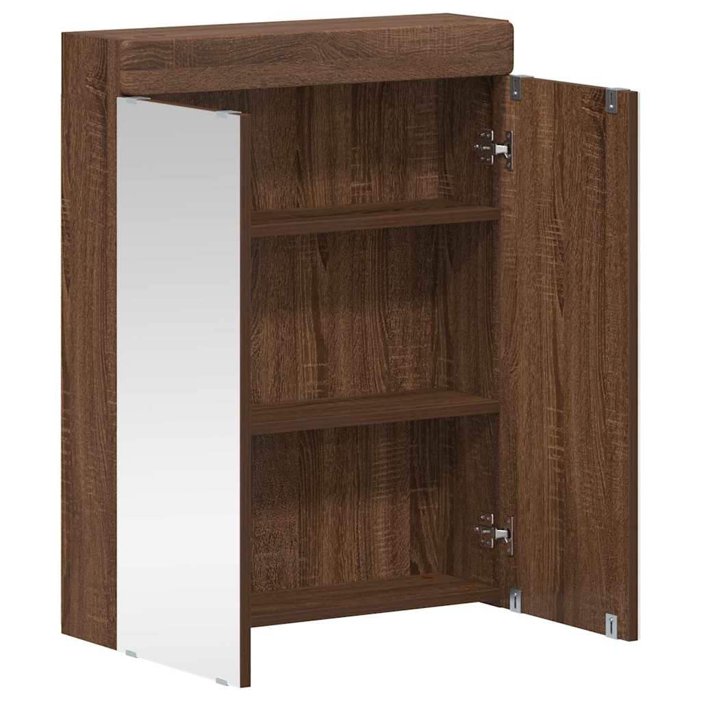 Badezimmerspiegelschrank TULUM Braun Eichen-Optik Holzwerkstoff