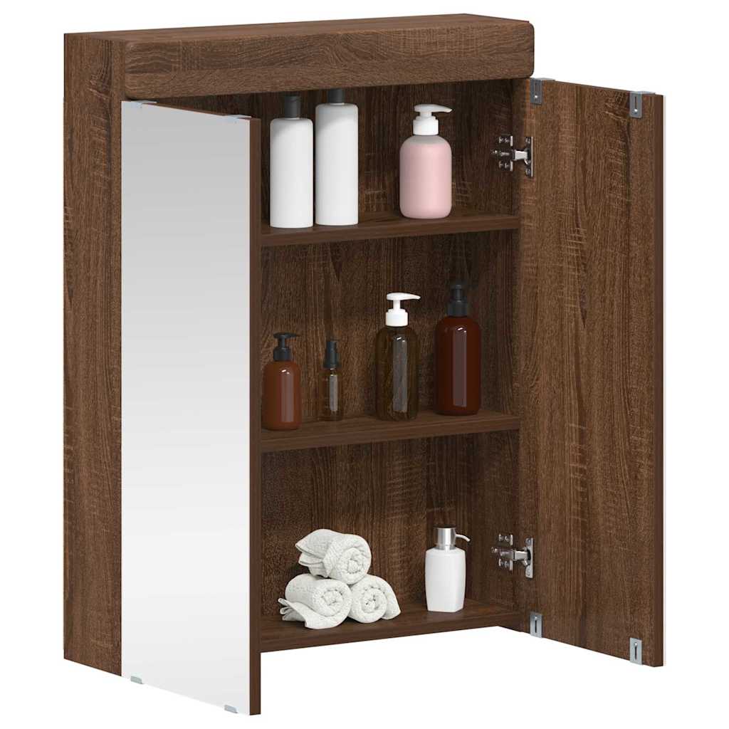 Badezimmerspiegelschrank TULUM Braun Eichen-Optik Holzwerkstoff