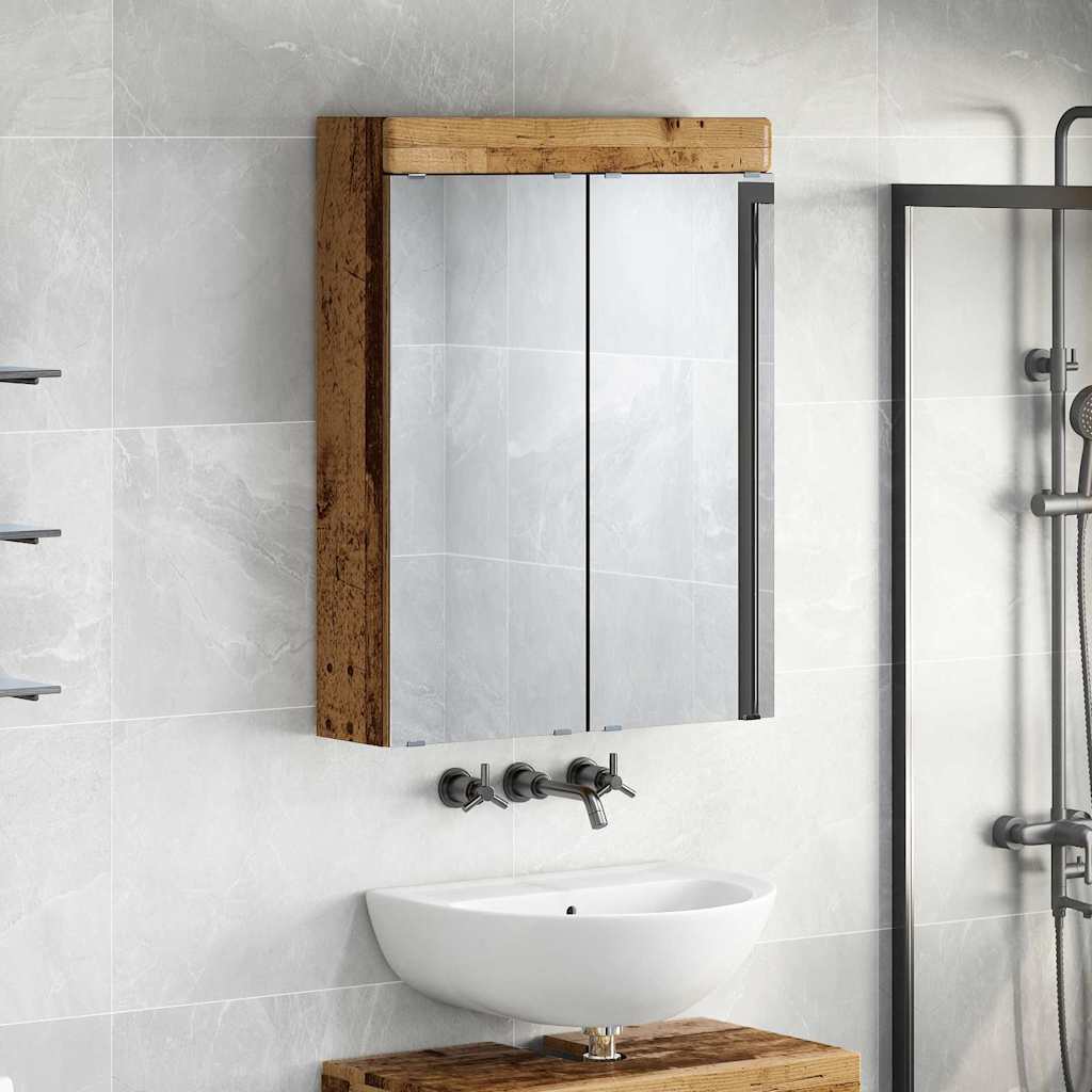 Badezimmerspiegelschrank TULUM Altholz 60 x 16,5 x 78 cm