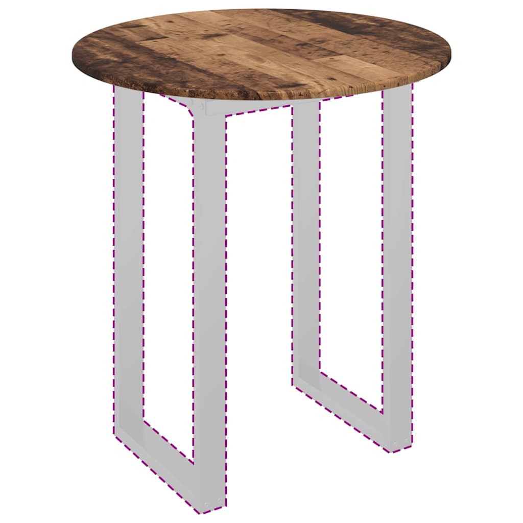 Tischplatte Altholz Ø 70 x 1,5 cm Holzwerkstoff