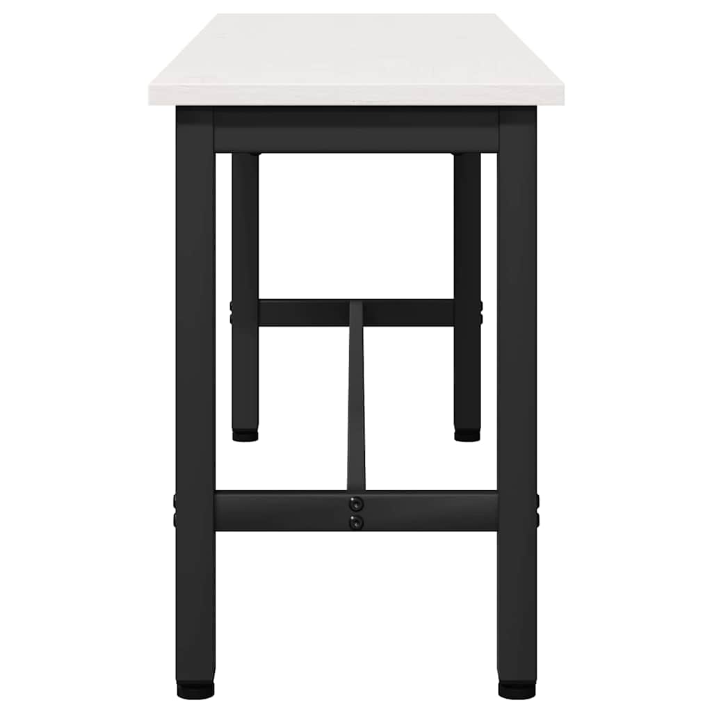 Esstischbank 2 pcs Weiß 100 x 32,5 x 49 cm Massives Kiefernholz