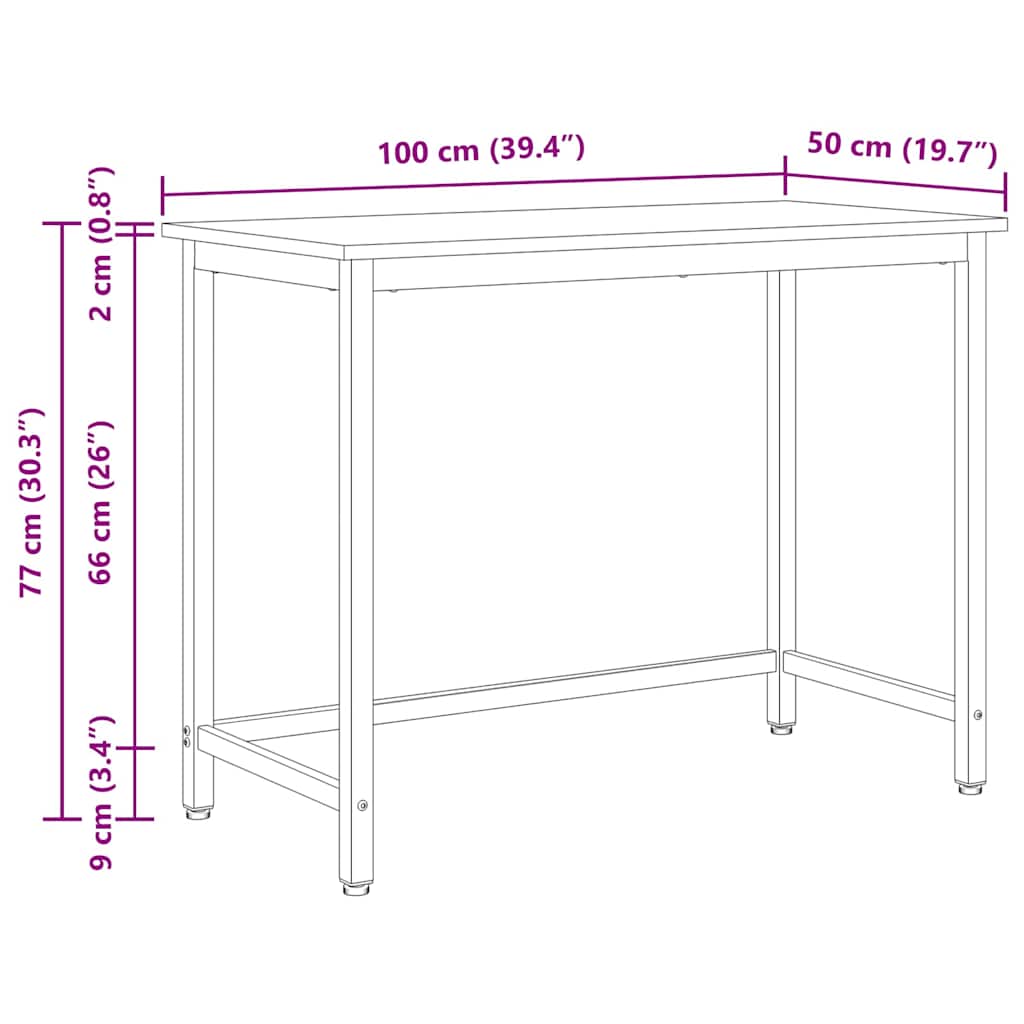 Tisch Weiß 100 x 50 x 77 cm Ingenieure Holz und Stahl
