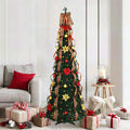 Künstlicher Weihnachtsbaum mit 150 LEDs Grün 185 cm PVC