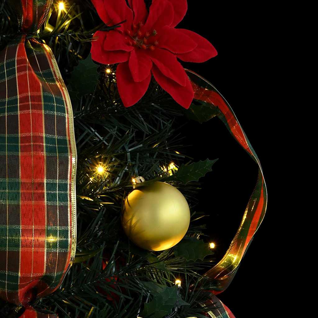 Künstlicher Weihnachtsbaum mit 200 LEDs Grün 215 cm PVC