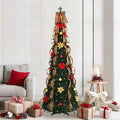 Künstlicher Weihnachtsbaum mit 200 LEDs Grün 215 cm PVC