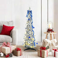 Künstlicher Weihnachtsbaum mit 50 LEDs Weiß 120 cm PVC
