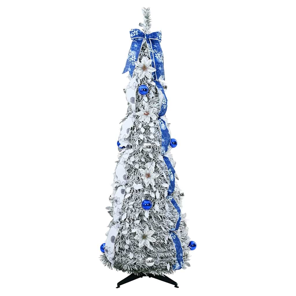 Künstlicher Weihnachtsbaum mit 50 LEDs Weiß 120 cm PVC