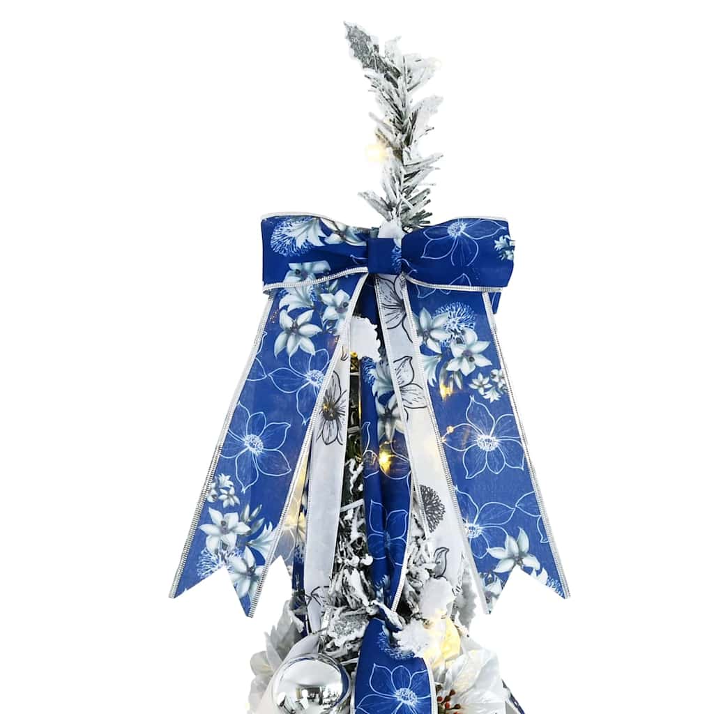 Künstlicher Weihnachtsbaum mit 200 LEDs Weiß 210 cm PVC