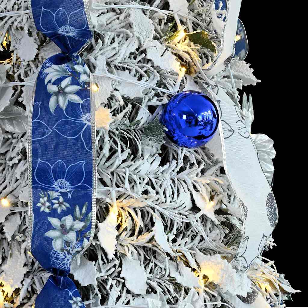Künstlicher Weihnachtsbaum mit 200 LEDs Weiß 210 cm PVC