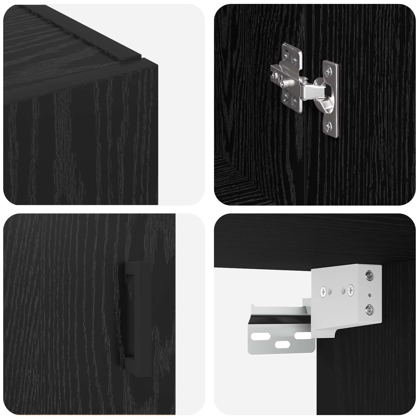 Wandschrank 2 pcs Schwarz Eichen-Optik 69,5 x 34 x 90 cm