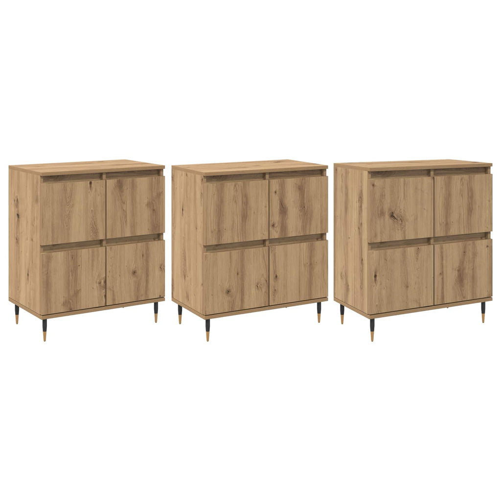 Aufbewahrungsschrank 3 pcs Artisan-Eiche 60 x 35 x 70 cm