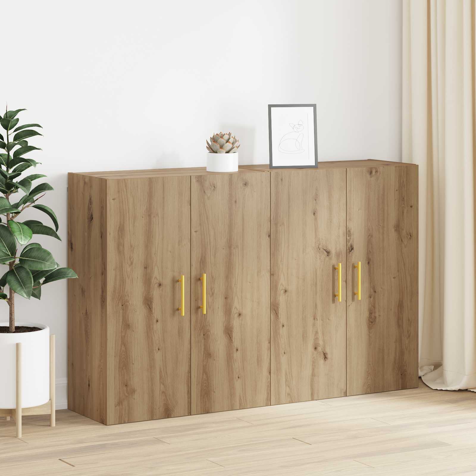 Wandschrank 2 pcs Artisan-Eiche 69,5 x 34 x 90 cm Holzwerkstoff