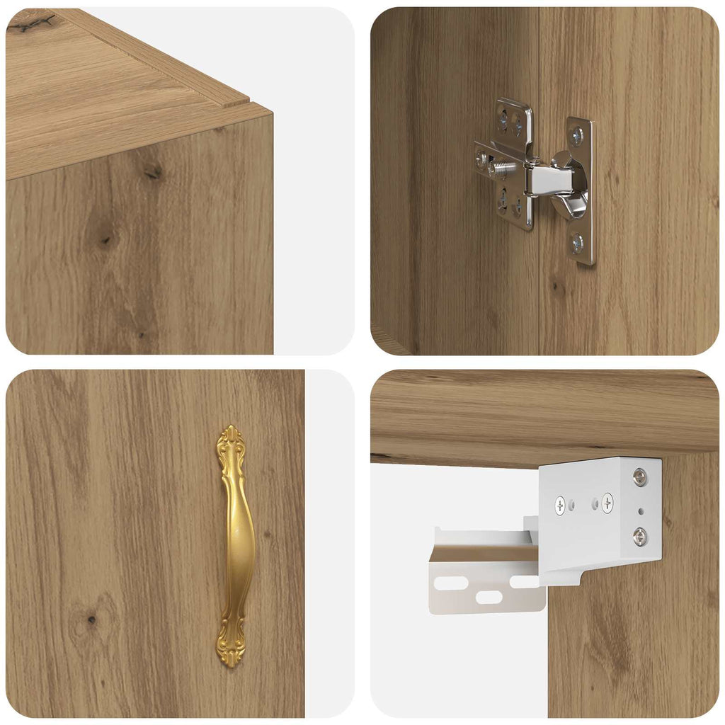 Wandschrank 2 pcs Artisan-Eiche 69,5 x 34 x 90 cm Holzwerkstoff