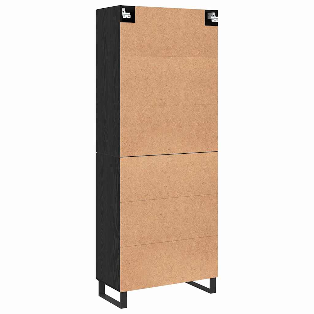 Highboard 2 pcs Schwarz Eichen-Optik Holzwerkstoff