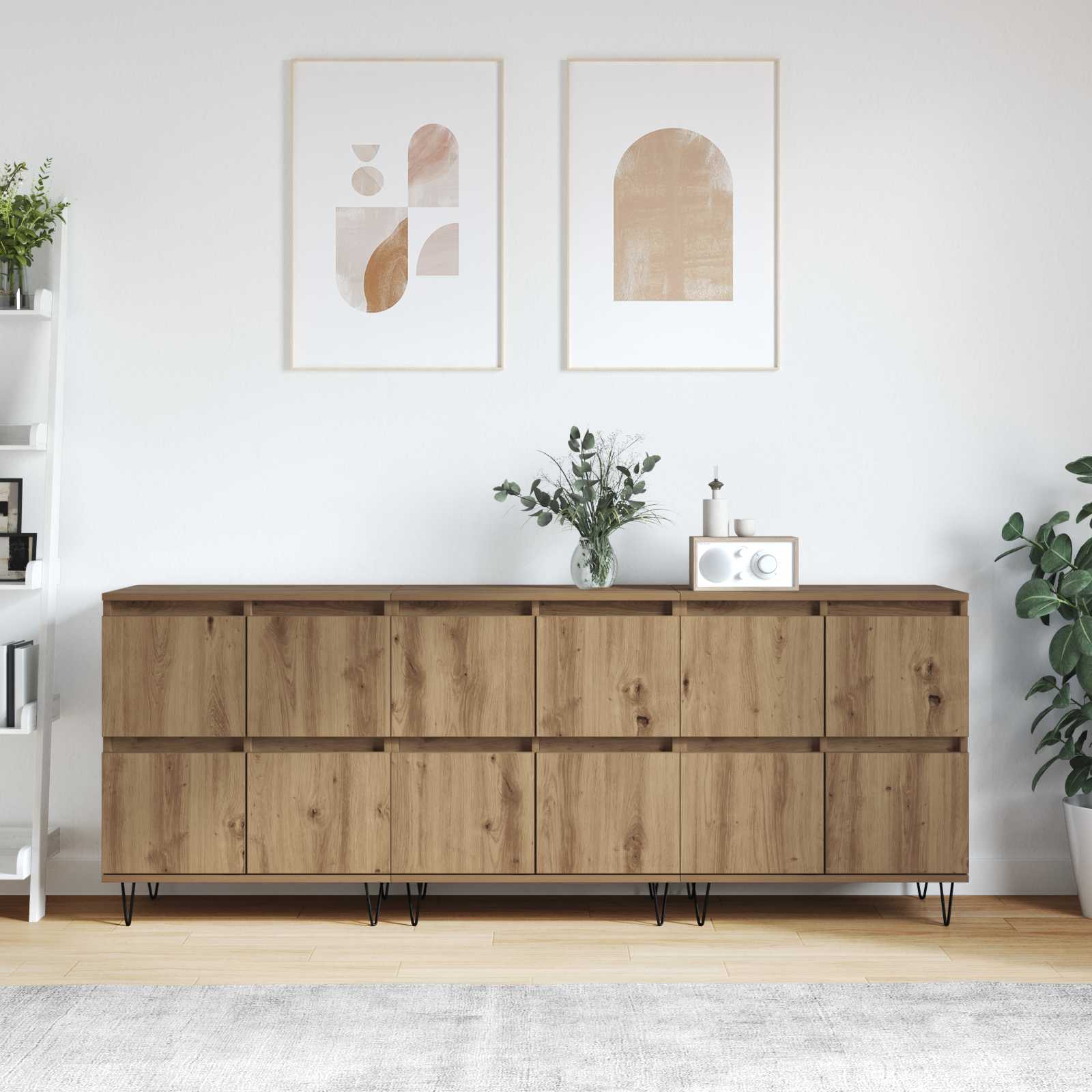Sideboards 3 pcs Artisan-Eiche