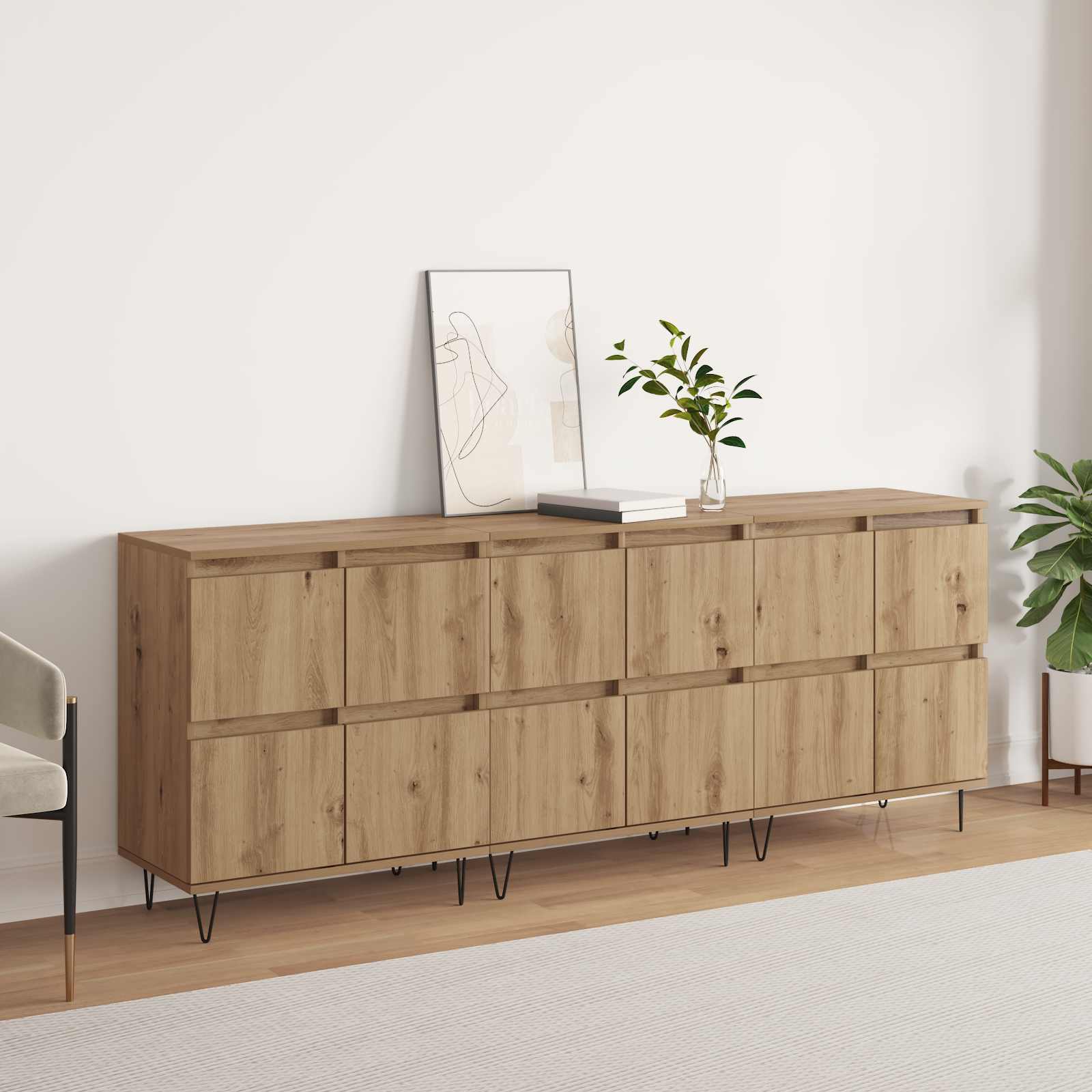 Sideboards 3 pcs Artisan-Eiche