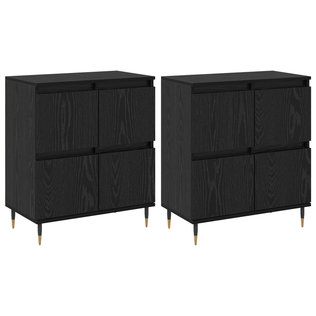 Aufbewahrungsschrank 2 pcs Schwarz Eichen-Optik 60 x 35 x 70 cm