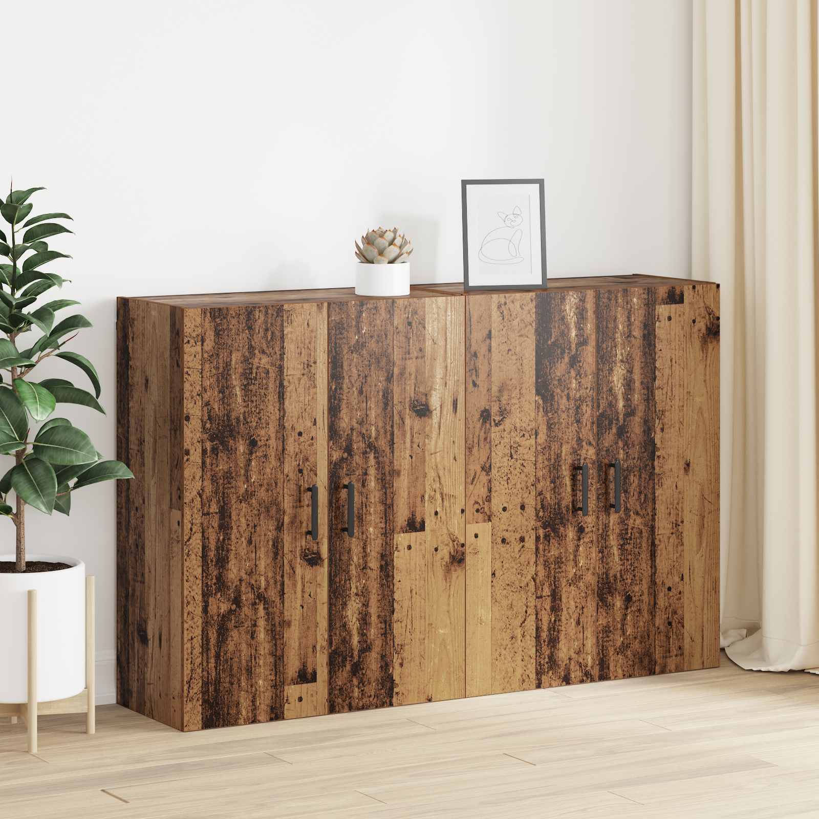 Wandschrank 2 pcs Altholz 69,5 x 34 x 90 cm Holzwerkstoff
