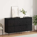 Sideboards 2 pcs Schwarz Eichen-Optik